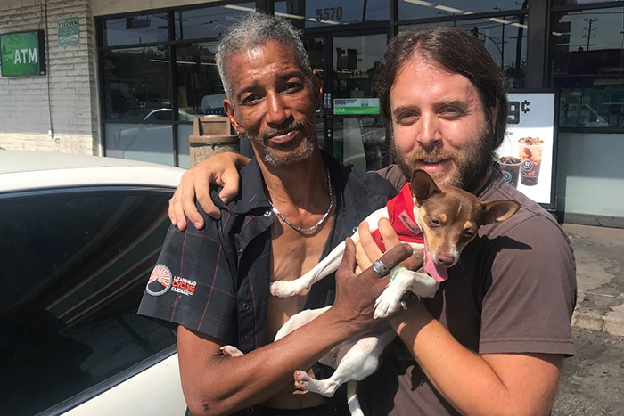 homeless man saves dog