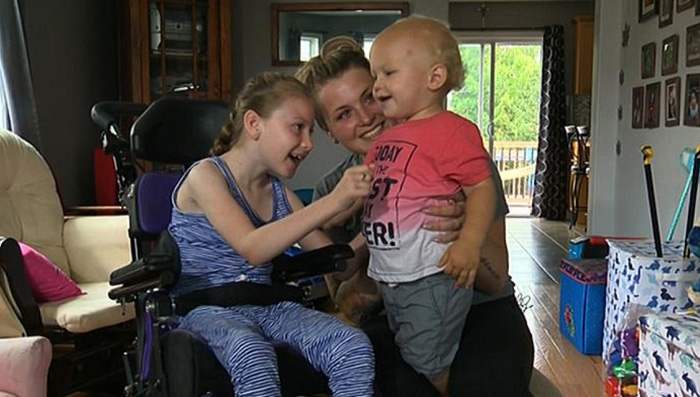 girl cerebral palsy saves brother from drowning Lexie Comeau-Drisdelle