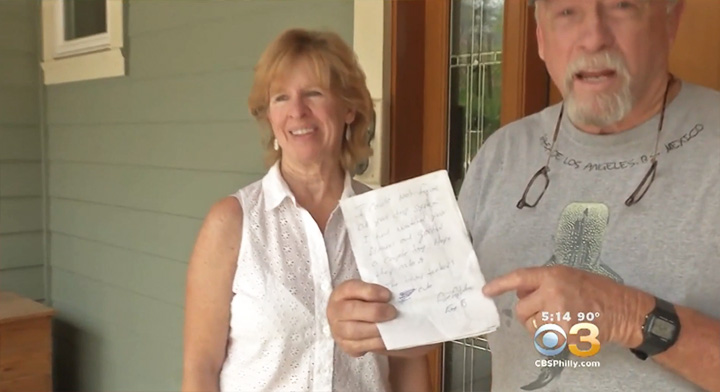 firefighter note for couple evacuated home wildfire