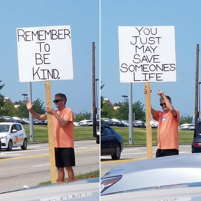 remember to be kind sign