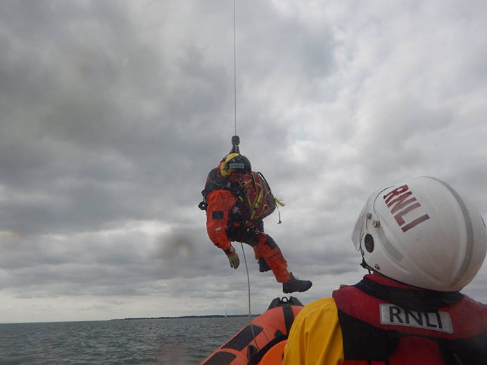 blind dog rescued at sea helicopter