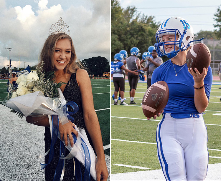 Kaylee Foster wins homecoming queen and kicks game winning point football