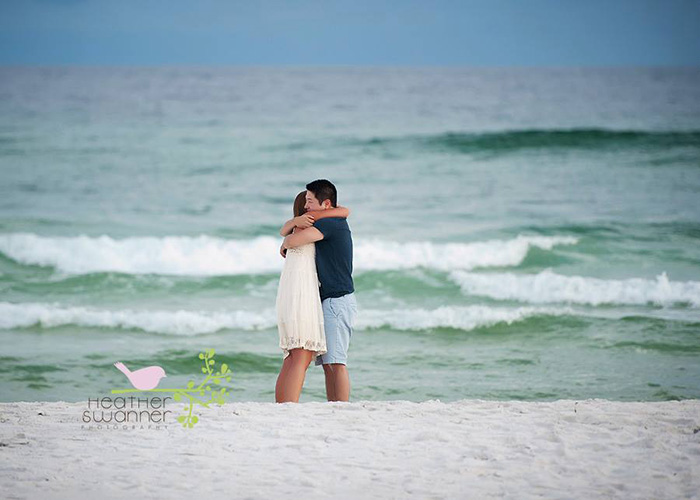 proposal captured on beach