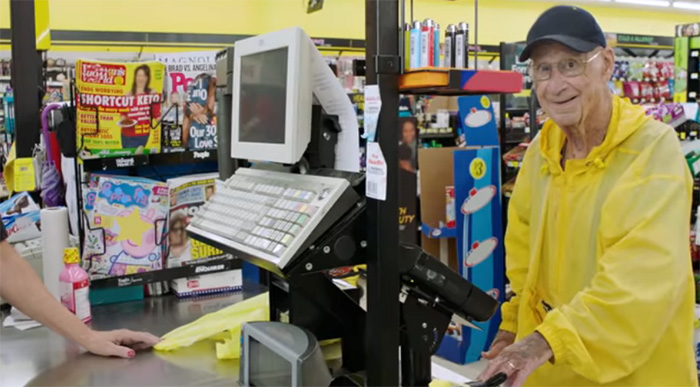 old man buys chocolate for strangers