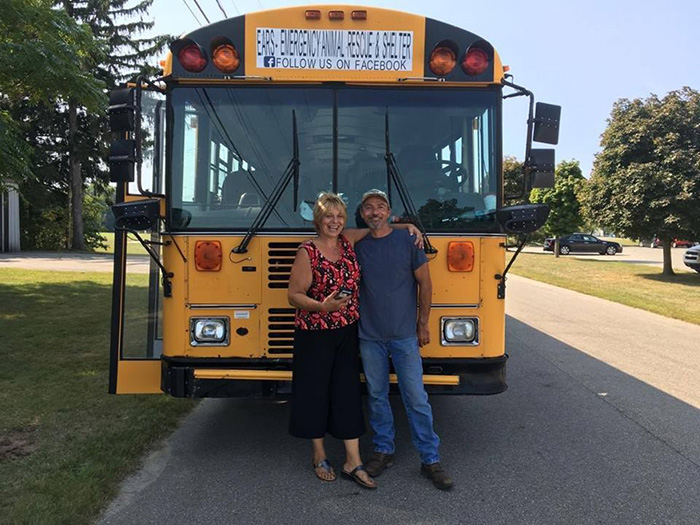 man drives school bus to save animals hurricane florence