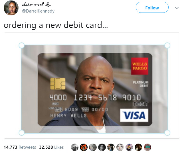 woman orders terry crews credit card
