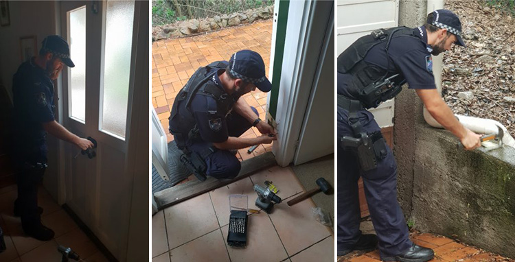 police help fix elderly womans door