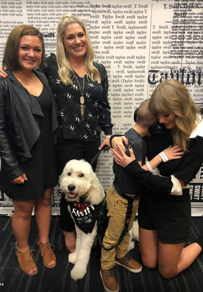 good news taylor swift boy autism service dog