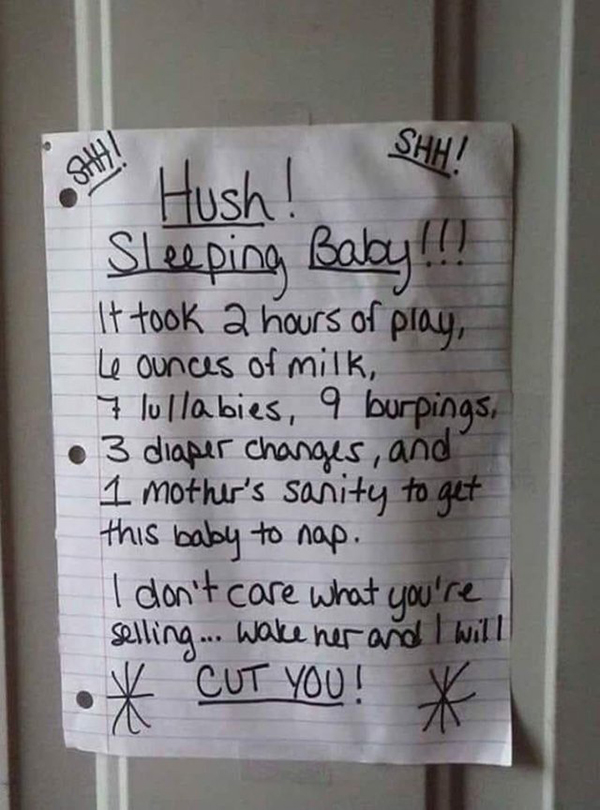 funny baby is sleeping signs