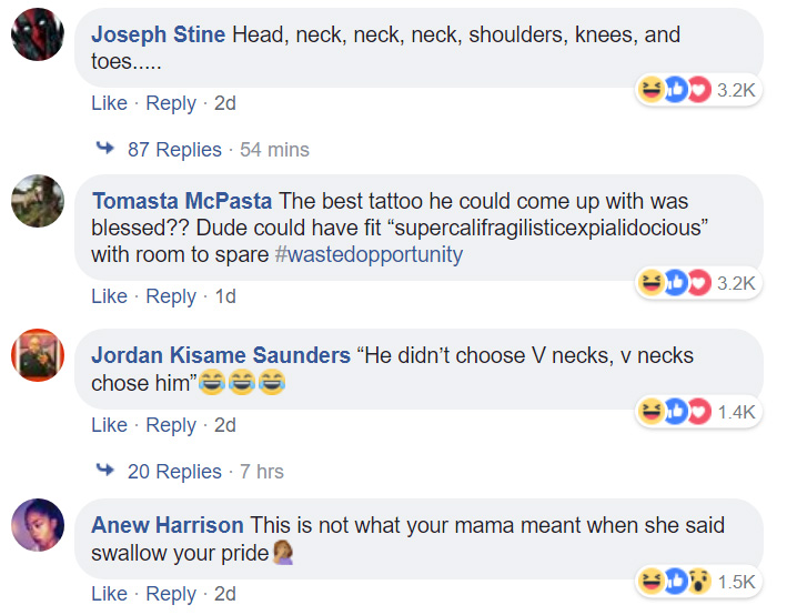 mugshot of man giant neck funny comments
