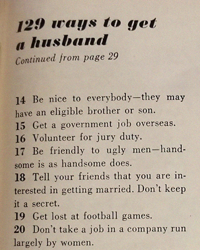 129 ways to get a husband 1950s