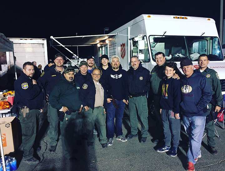 gui fieri cooks for firefighters