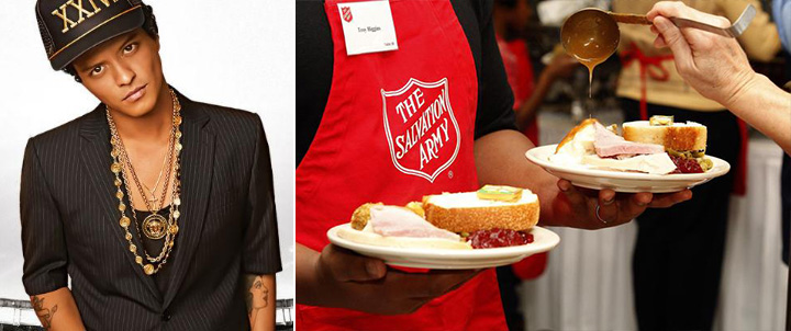 bruno mars donates 24k meals thanksgiving