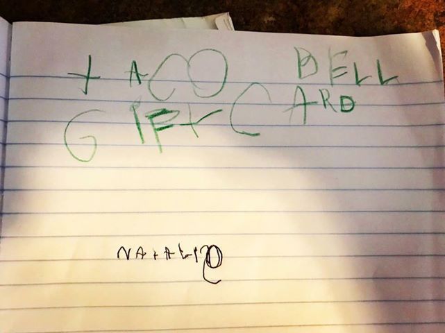 littl girl asks for taco bell gift card christmas