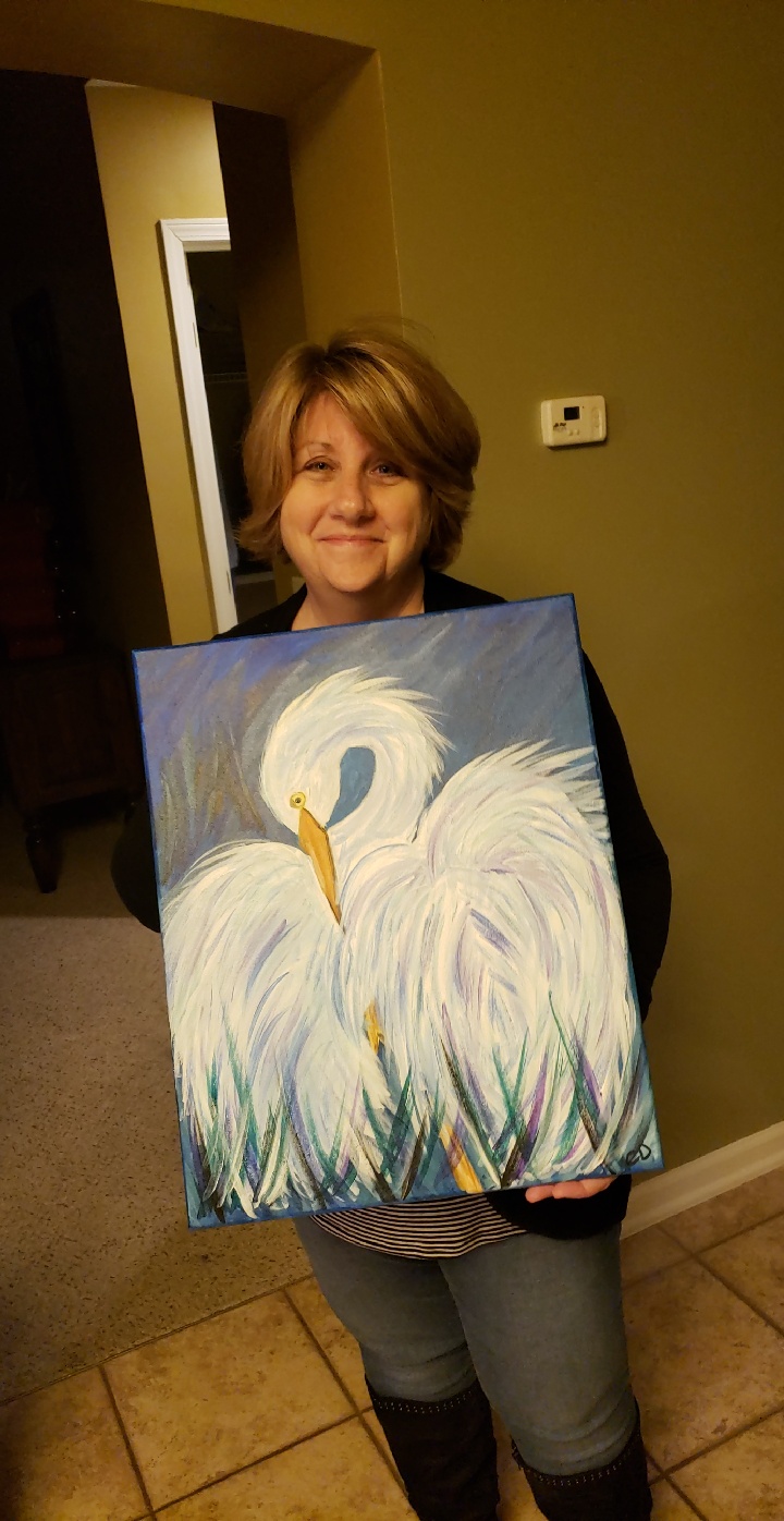 mom swan painting viral funny