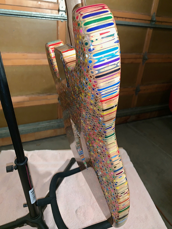 guitar made of color pencils