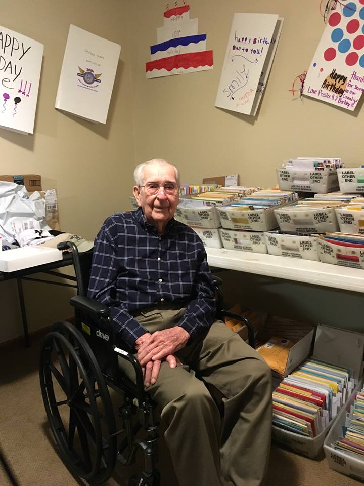 veteran turns 100 asks birthday cards