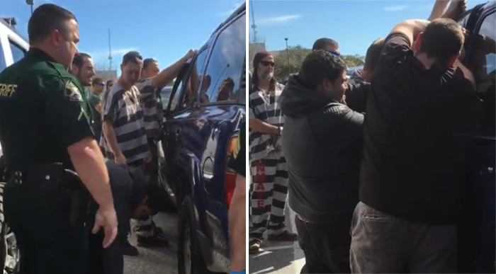 inmates break into car to save baby