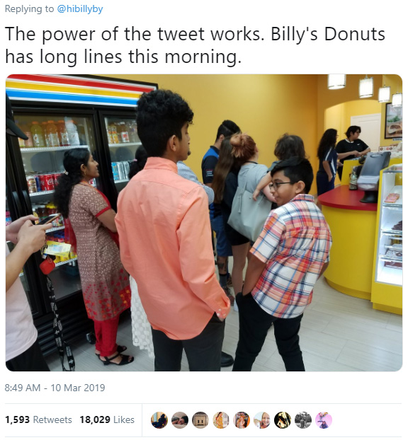 son tweets donut shop empty