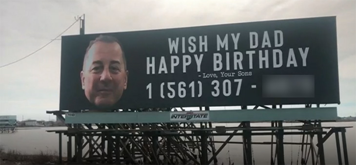 billboard dad happy birthday prank