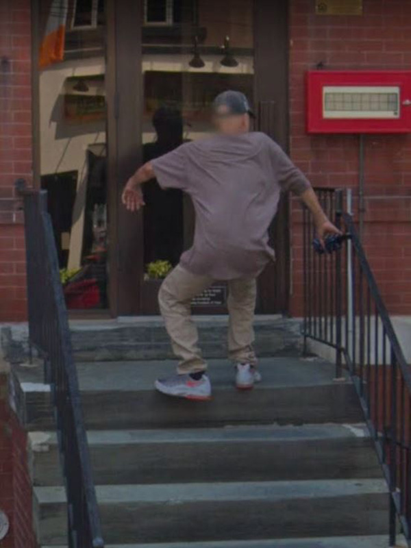 man falls down stairs google maps