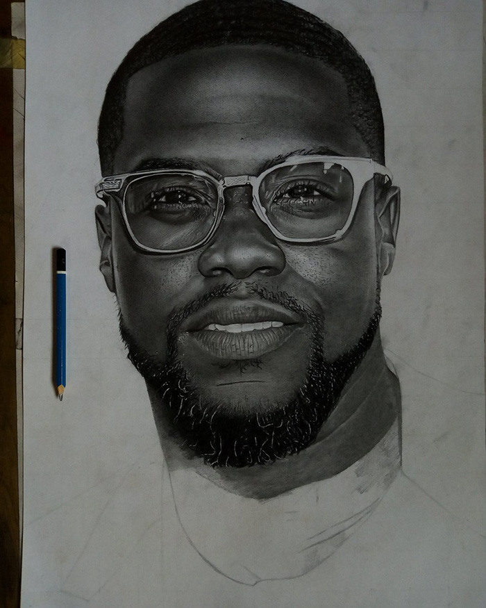 Kevin Hart pencil drawing