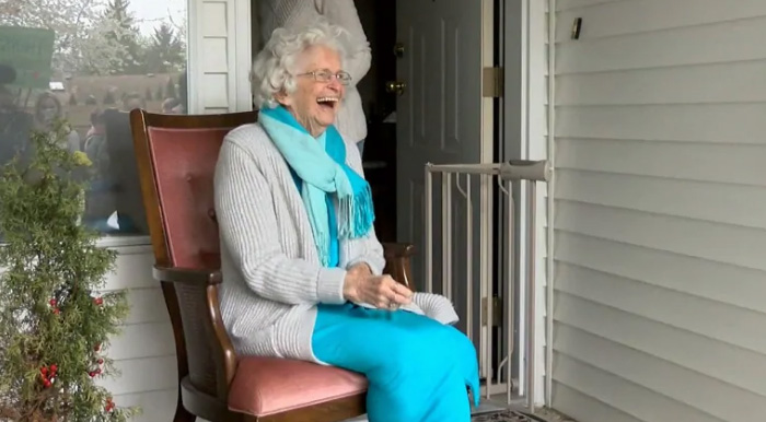 students wave final goodbye to grandma