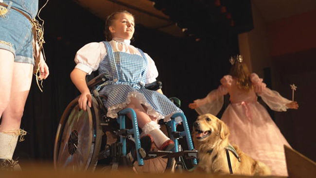 girl in wheelchair dorothy service dog