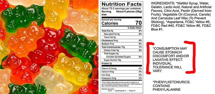 sugar free gummy bears laxative