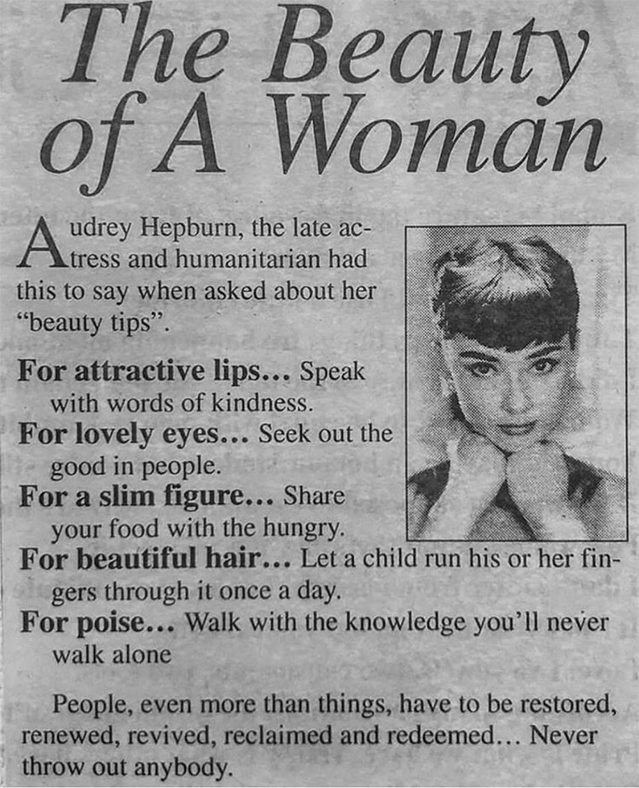 audrey hepburn beauty tips