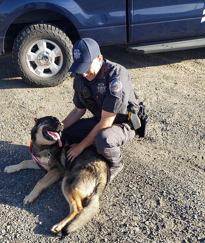 cop adopts dog