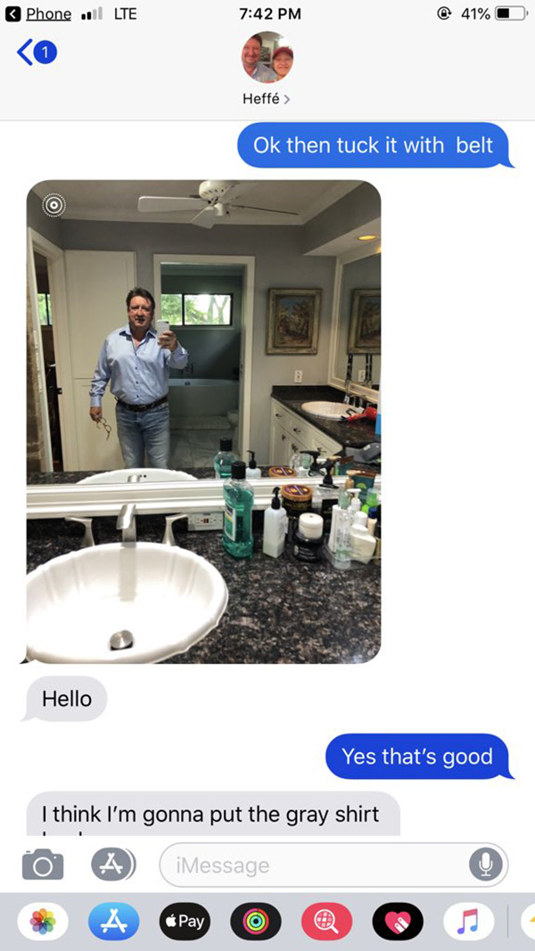 dad asks daughter fashion advice sends selfies of outfits