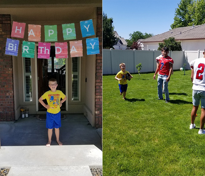 football team shows up to kids birthday autism