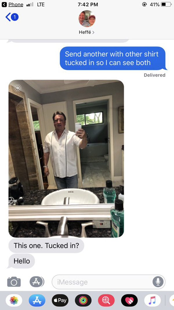 dad asks daughter fashion advice sends selfies of outfits