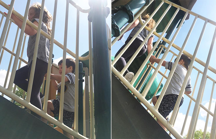 girl at playground brings mom to tears