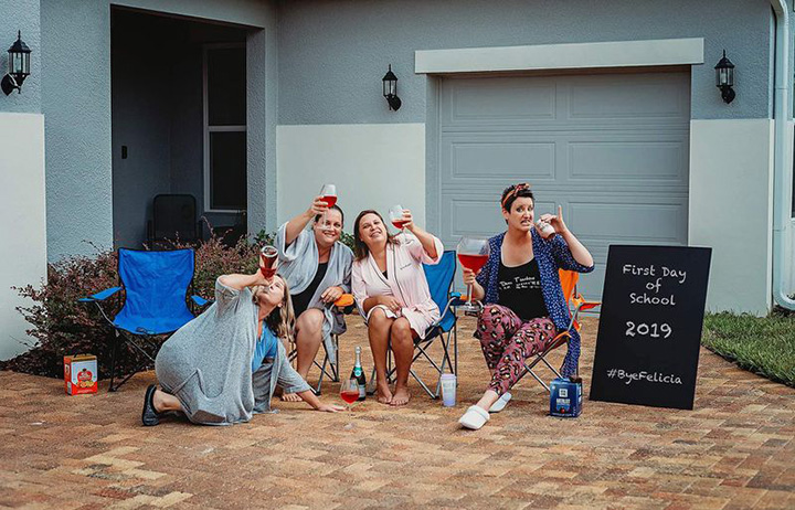 moms funny back to school photos wine