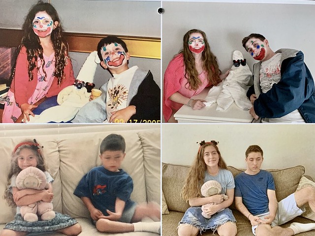 siblings recreate childhood photos