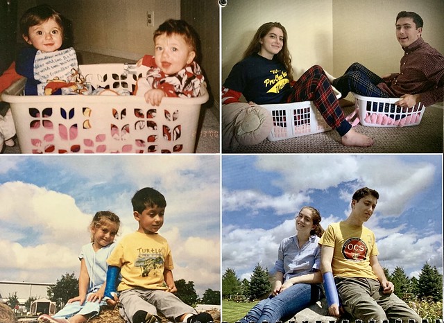 siblings recreate childhood photos