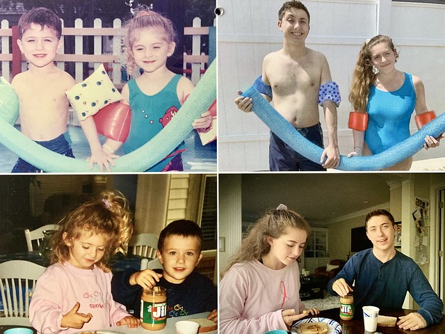 siblings recreate childhood photos