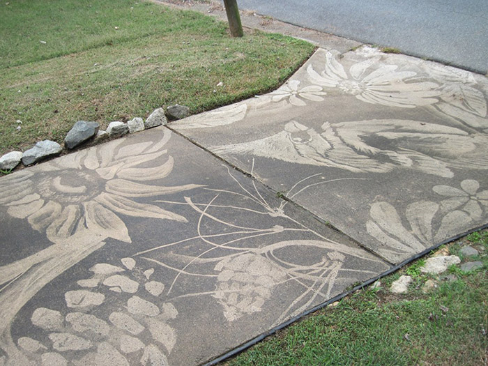 pressure washer driveway art