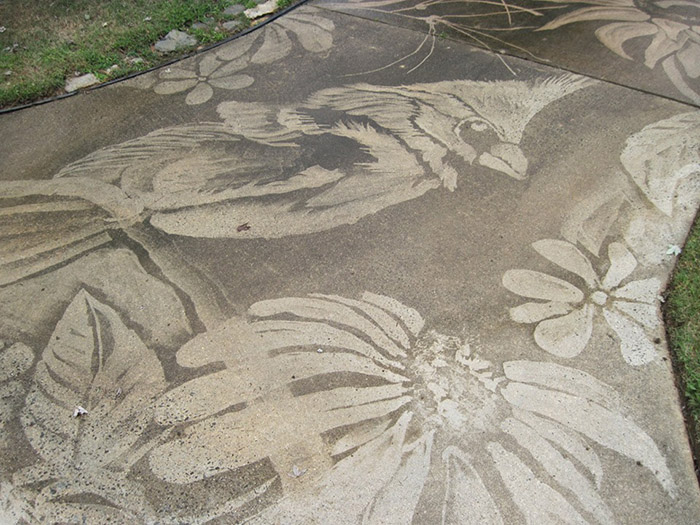 pressure washer driveway art