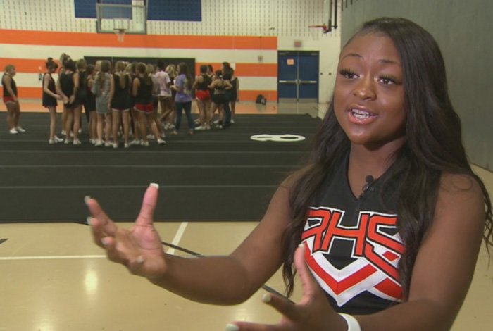 cheerleader saves toddler