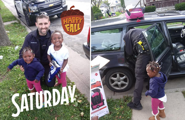 police officer buys mom car seats