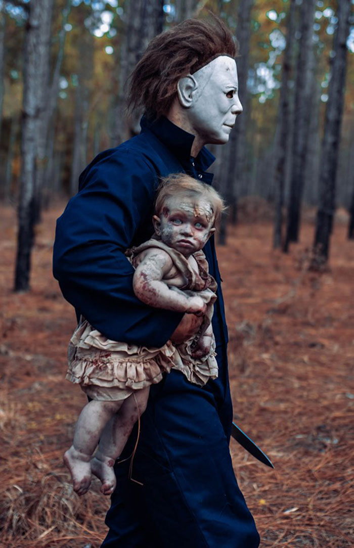 father daughter zombie photo shoot