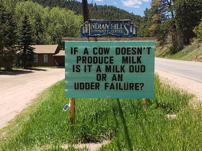 dad jokes colorado sign