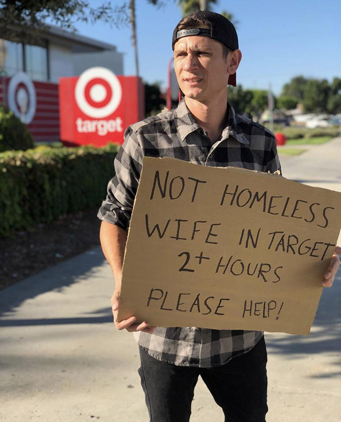 target husband homeless