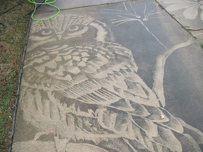 pressure washer driveway art