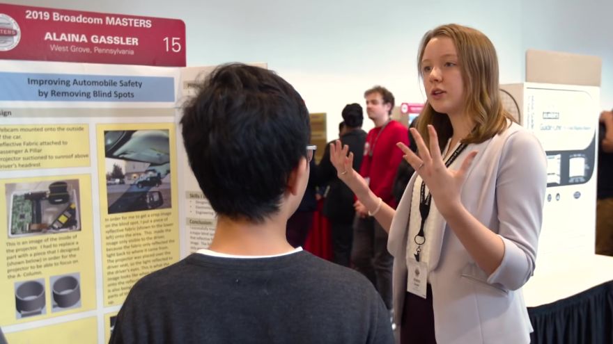 teen solves blind spot in cars