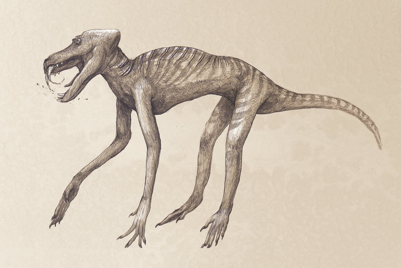 modern animals drawn as dinosaurs