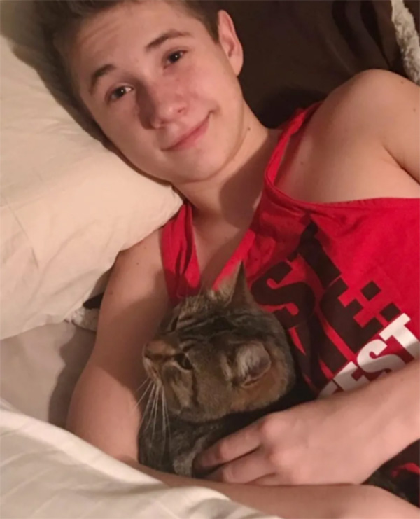 boy rescues cat thrown from car